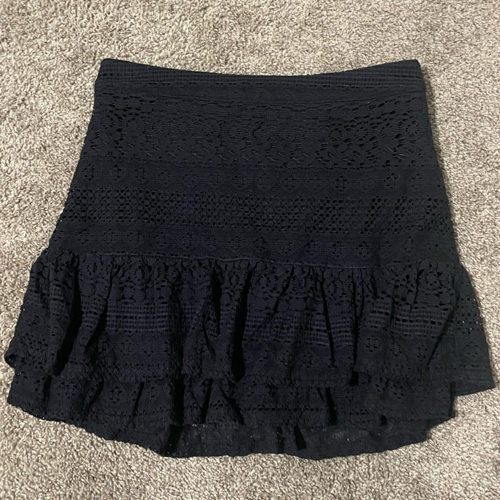 Dark Blue Zipper Up Lace Skirt Forever21 Size M